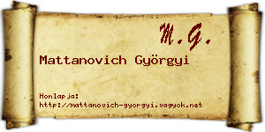 Mattanovich Györgyi névjegykártya