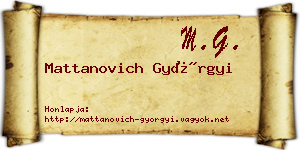 Mattanovich Györgyi névjegykártya