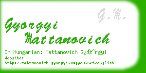 gyorgyi mattanovich business card